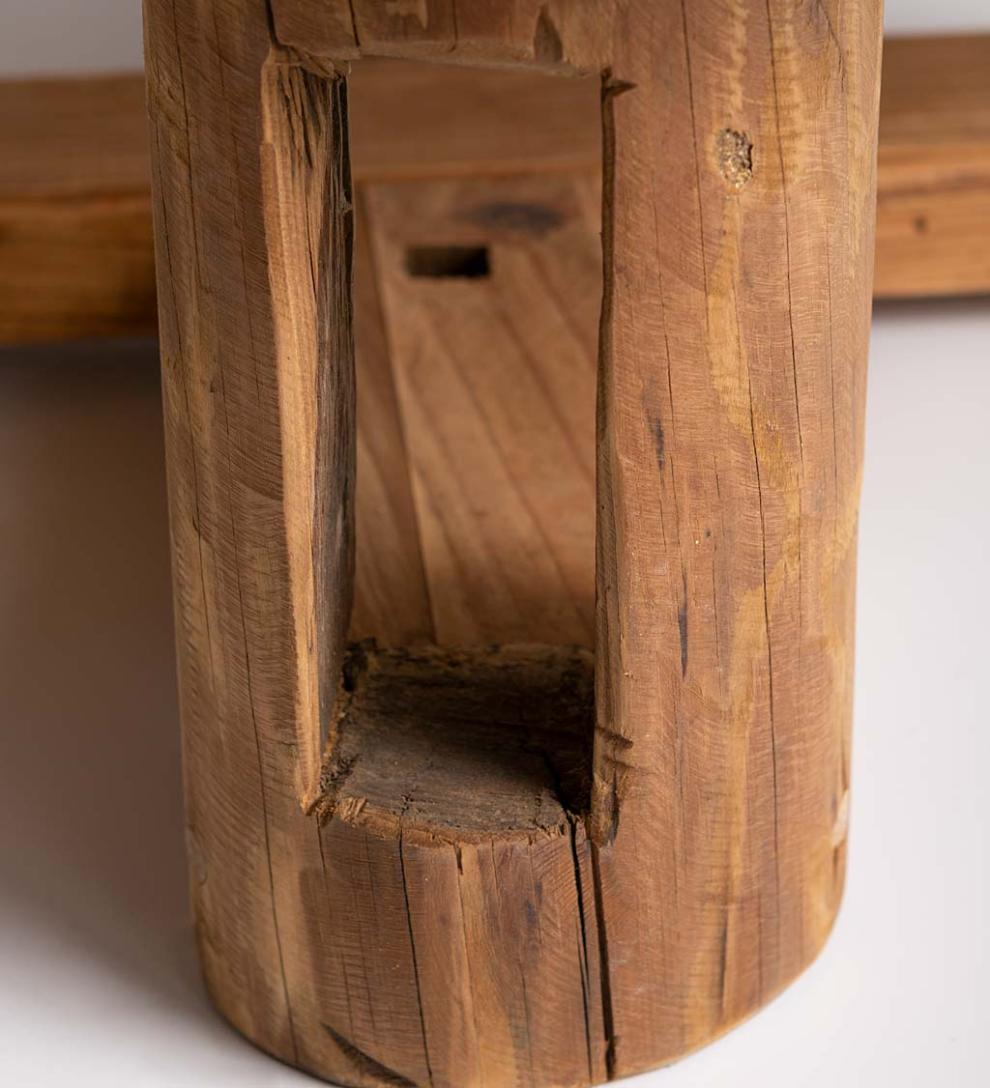 Plow &amp; Hearth Accent Tables | Indoor Living Rowan Ridge Reclaimed Wood Round Coffee/Cocktail Table