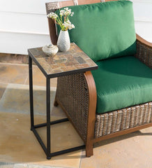 Plow &amp; Hearth Accent Tables | Indoor Living Slate Mosaic Pull-Up Side Table