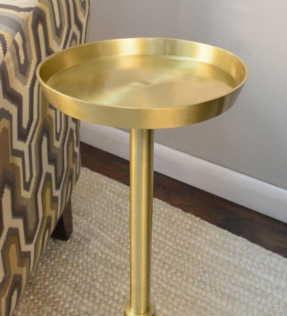 Plow &amp; Hearth Accent Tables | Indoor Living Small Davenport Drink Table - Gold