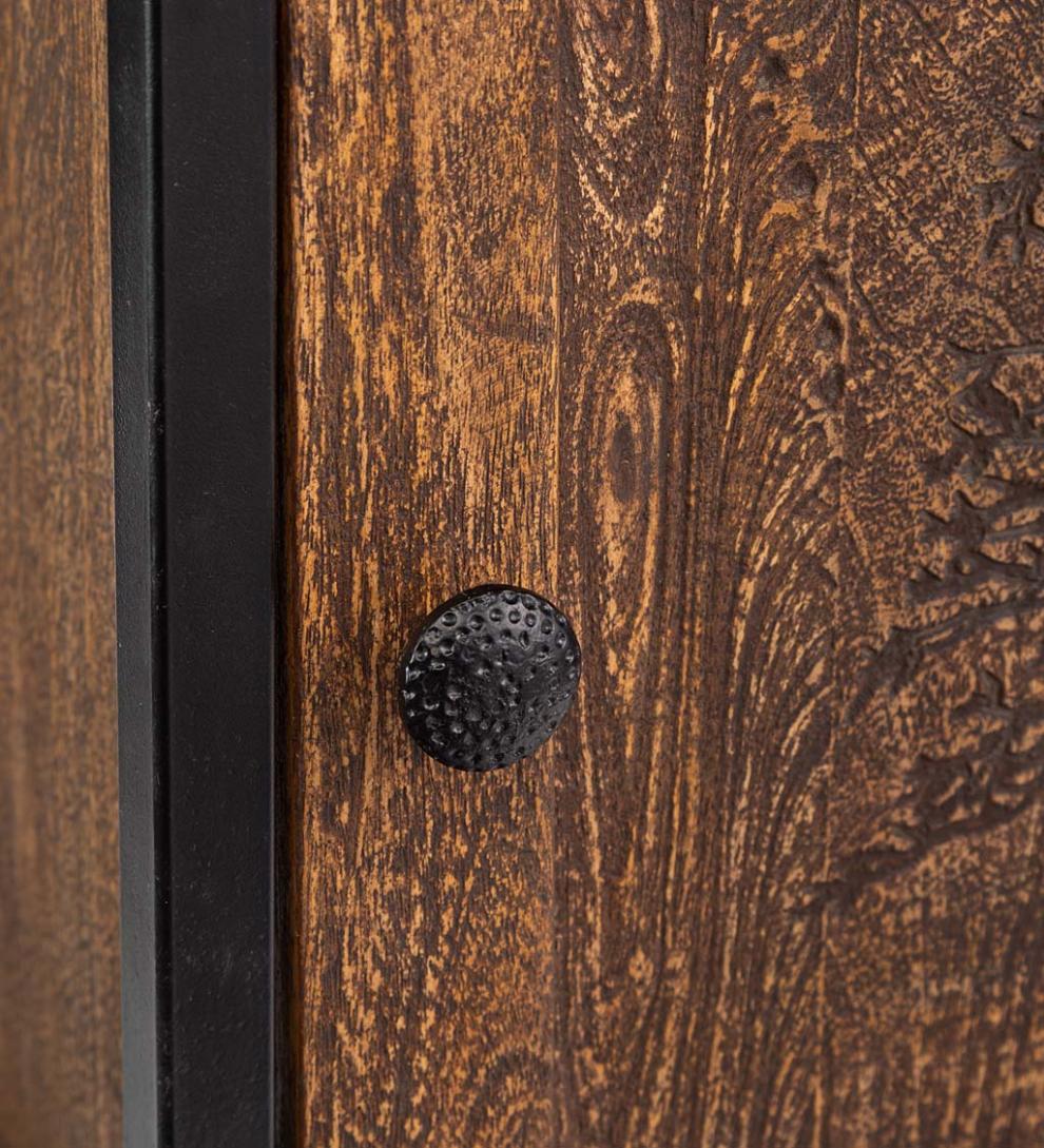 Plow &amp; Hearth Accent Tables | Indoor Living Tree Of Life Table With Storage Cabinet