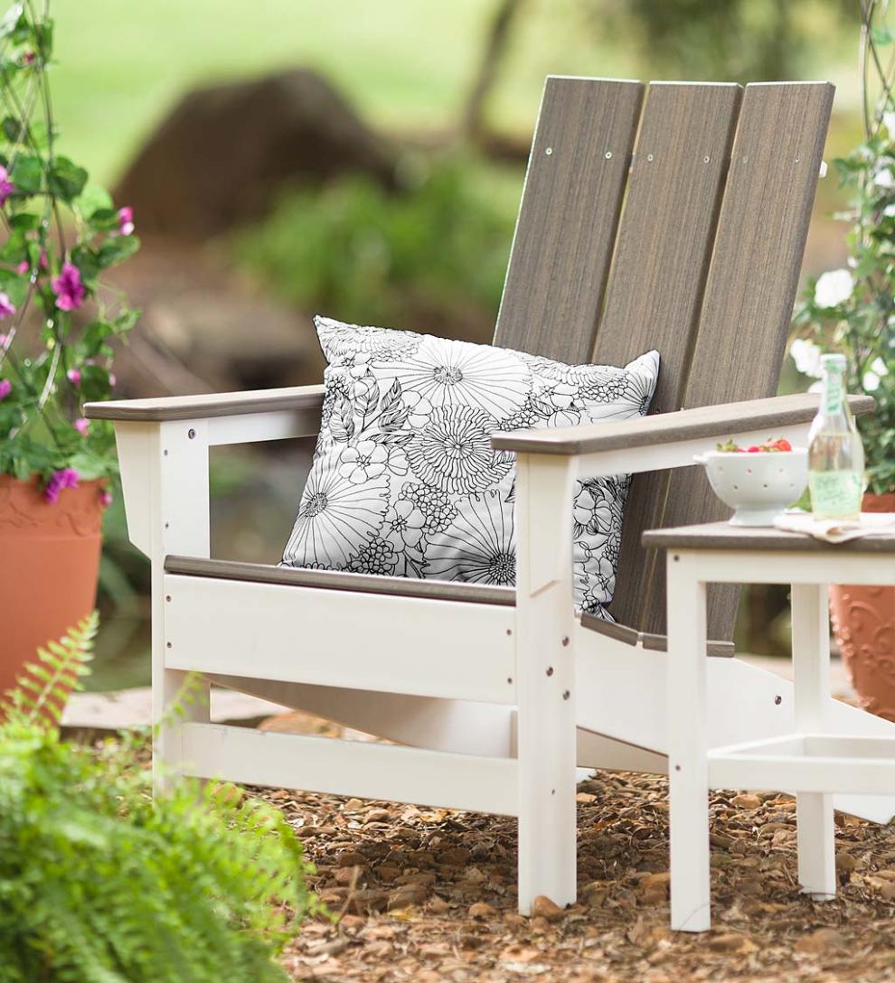 Plow &amp; Hearth Adirondack Chairs | Outdoor Living May River Outdoor Seating Adirondack Chair - Coastal Gray/White