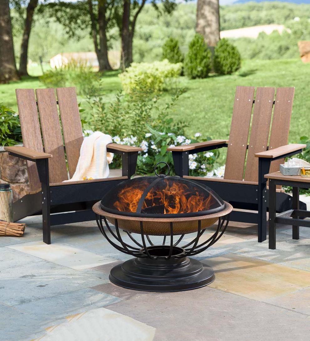 Plow &amp; Hearth Adirondack Chairs | Outdoor Living May River Outdoor Seating Adirondack Chair - Coastal Gray/White