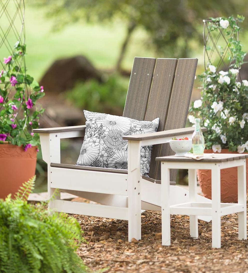 Plow &amp; Hearth Adirondack Chairs | Outdoor Living May River Outdoor Seating Adirondack Chair - Coastal Gray/White