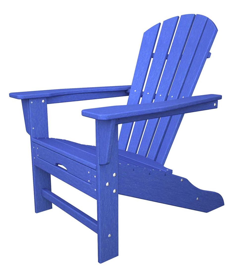 Plow &amp; Hearth Adirondack Chairs | Outdoor Living Polywood® Adirondack Chair With Hideaway Ottoman - Aruba
