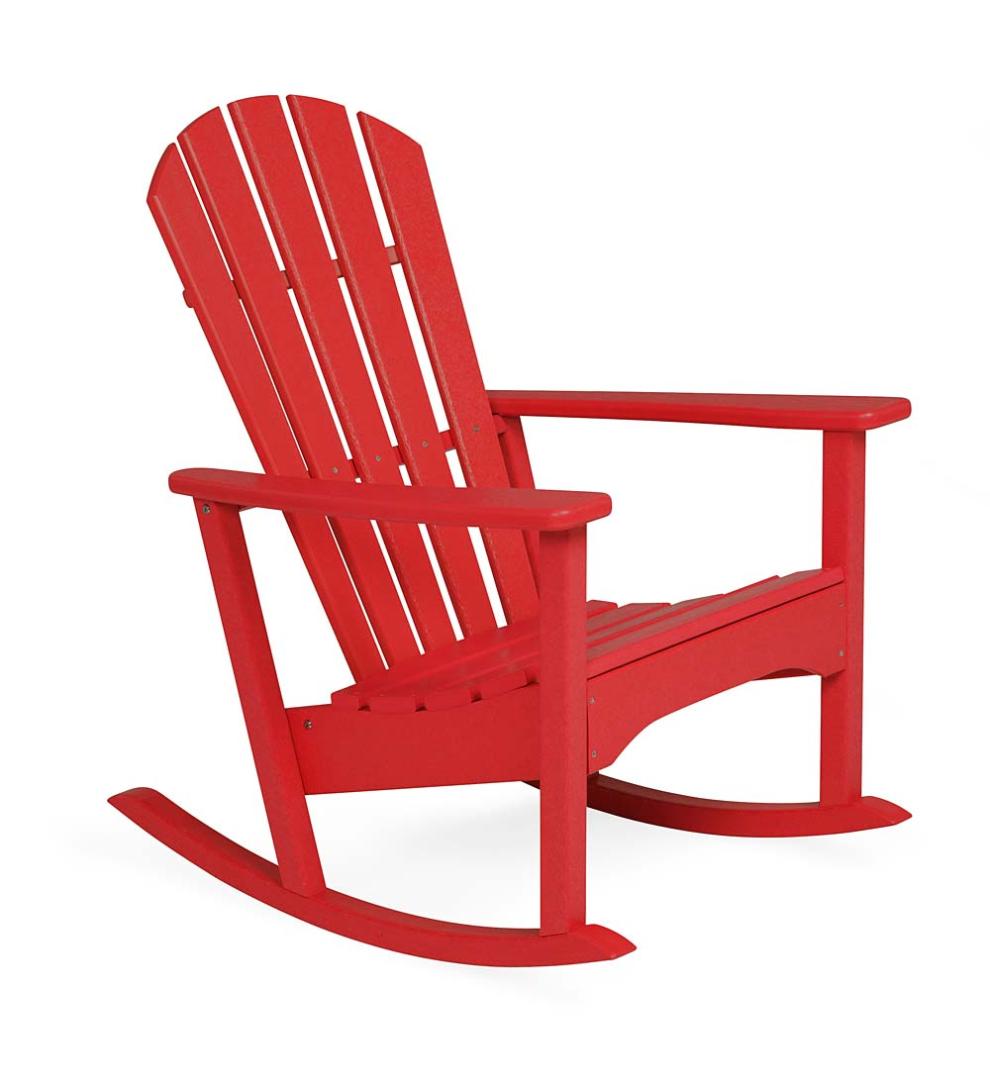 Plow &amp; Hearth Adirondack Chairs | Outdoor Living Polywood® Adirondack Chair With Hideaway Ottoman - Aruba