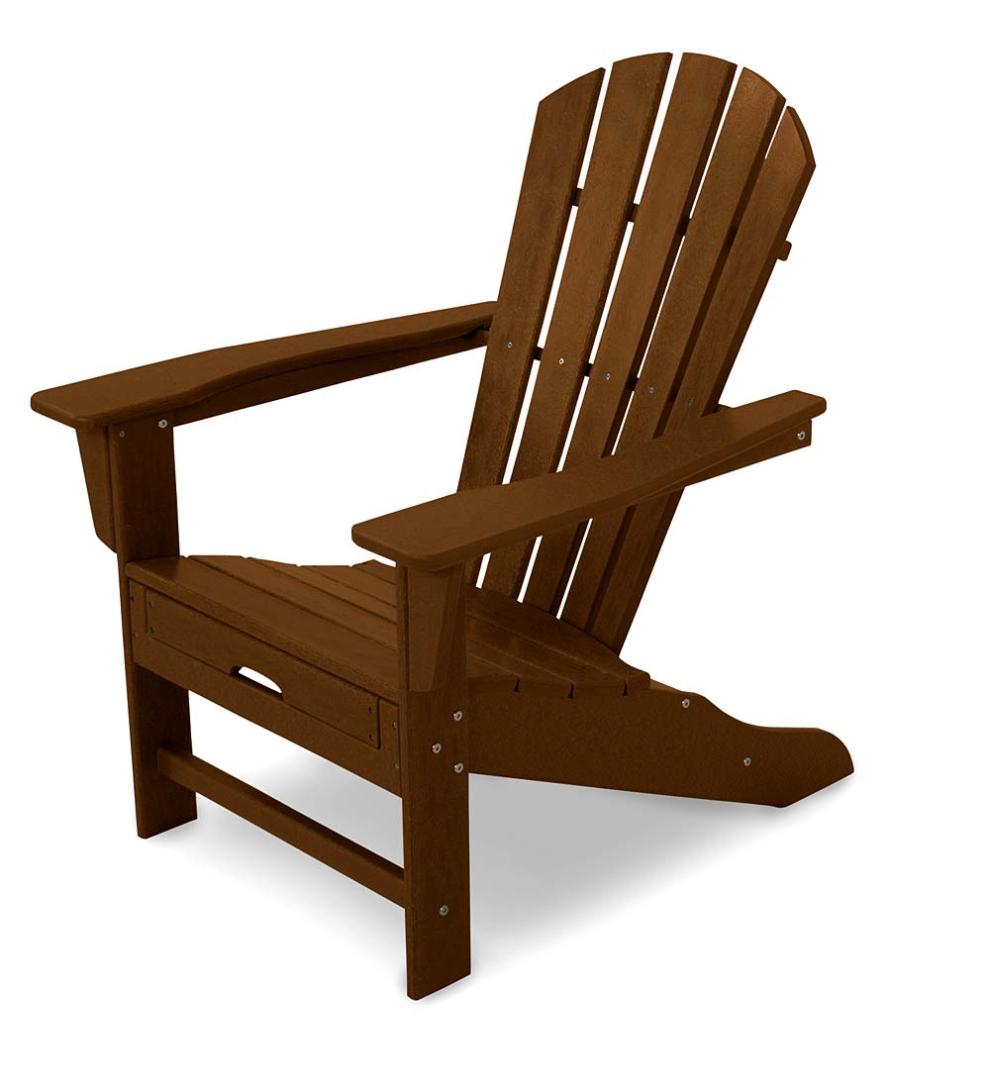 Plow &amp; Hearth Adirondack Chairs | Outdoor Living Polywood® Adirondack Chair With Hideaway Ottoman - Aruba