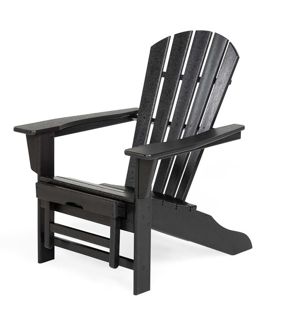 Plow &amp; Hearth Adirondack Chairs | Outdoor Living Polywood® Adirondack Chair With Hideaway Ottoman - Aruba