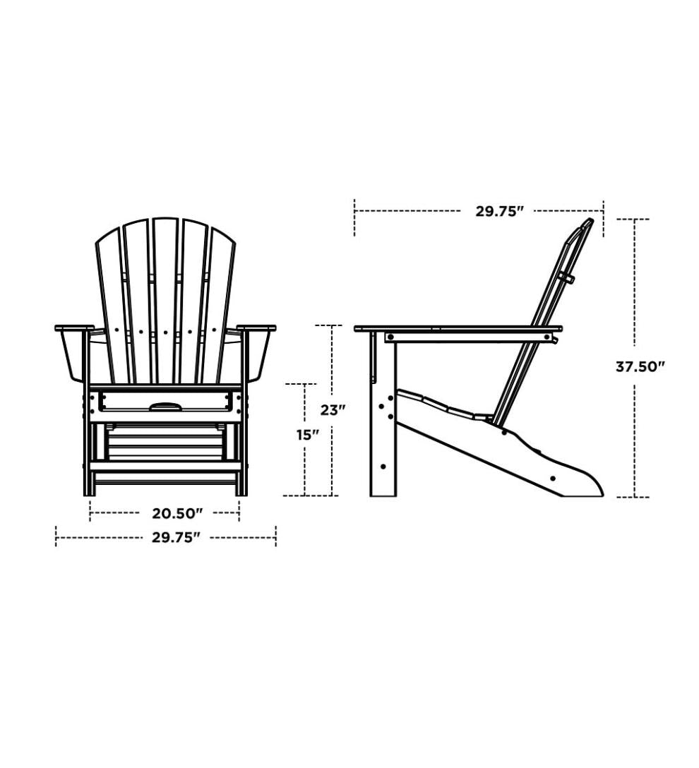 Plow &amp; Hearth Adirondack Chairs | Outdoor Living Polywood® Adirondack Chair With Hideaway Ottoman - Aruba