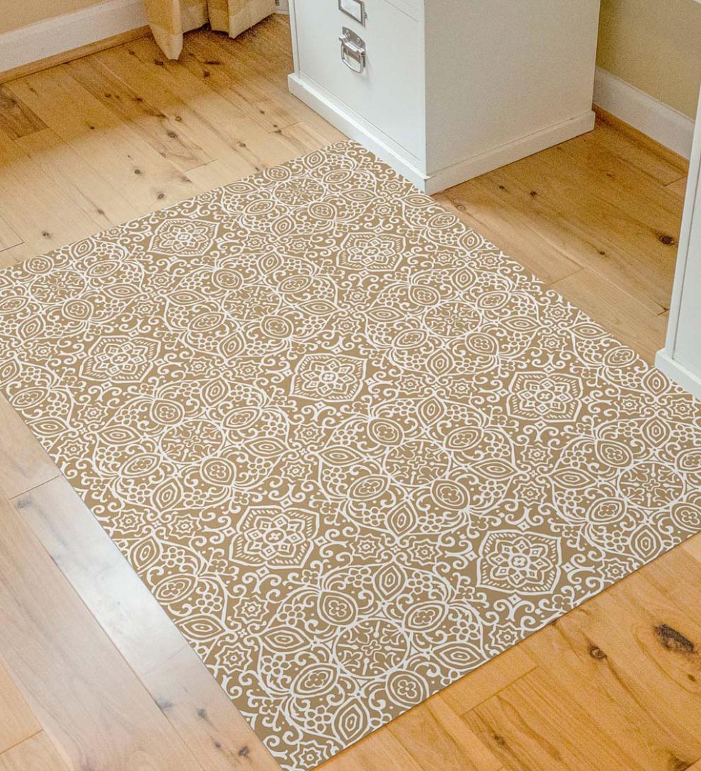 Plow &amp; Hearth Area Rugs | Indoor Living Arabesque Desk Chair Mat - Chocolate