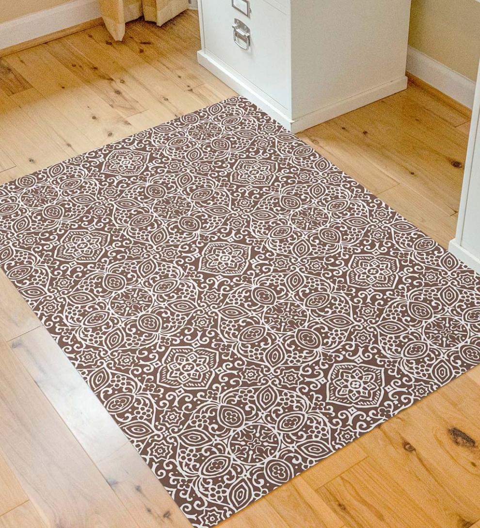 Plow &amp; Hearth Area Rugs | Indoor Living Arabesque Desk Chair Mat - Chocolate