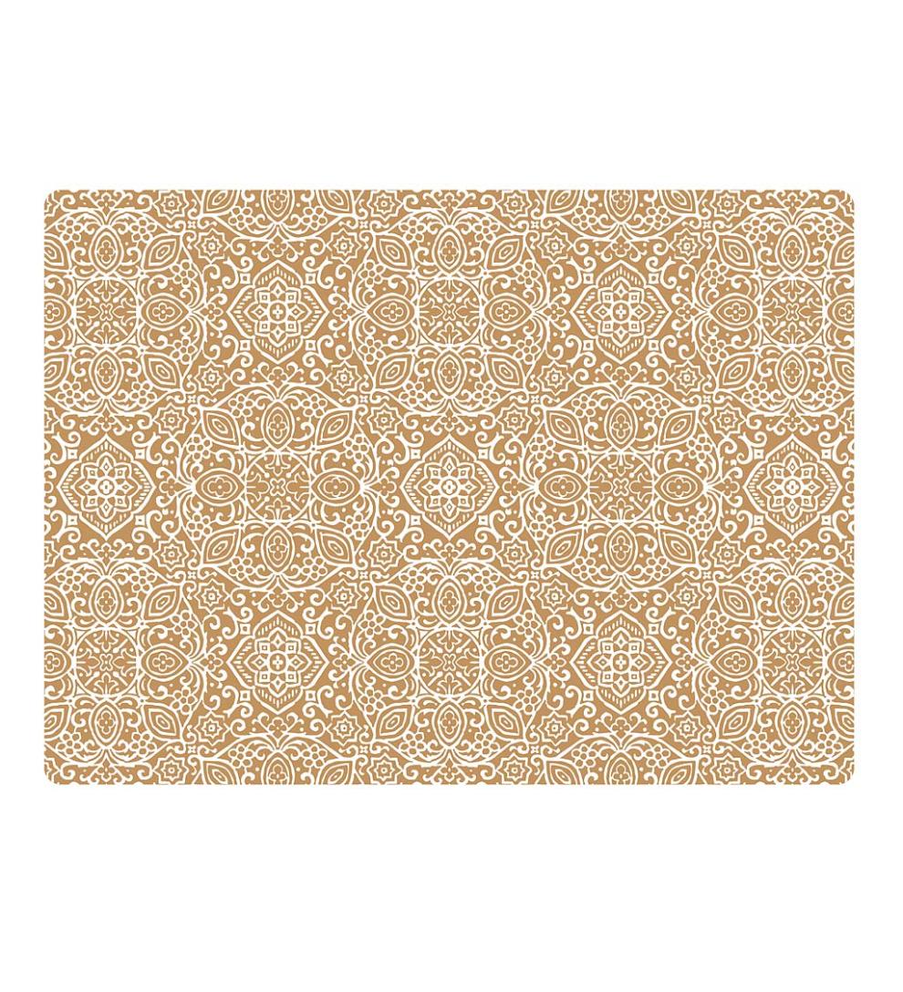 Plow &amp; Hearth Area Rugs | Indoor Living Arabesque Desk Chair Mat - Chocolate