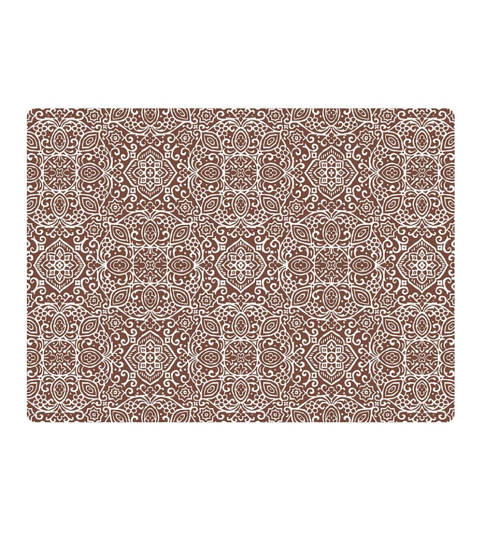 Plow &amp; Hearth Area Rugs | Indoor Living Arabesque Desk Chair Mat - Chocolate