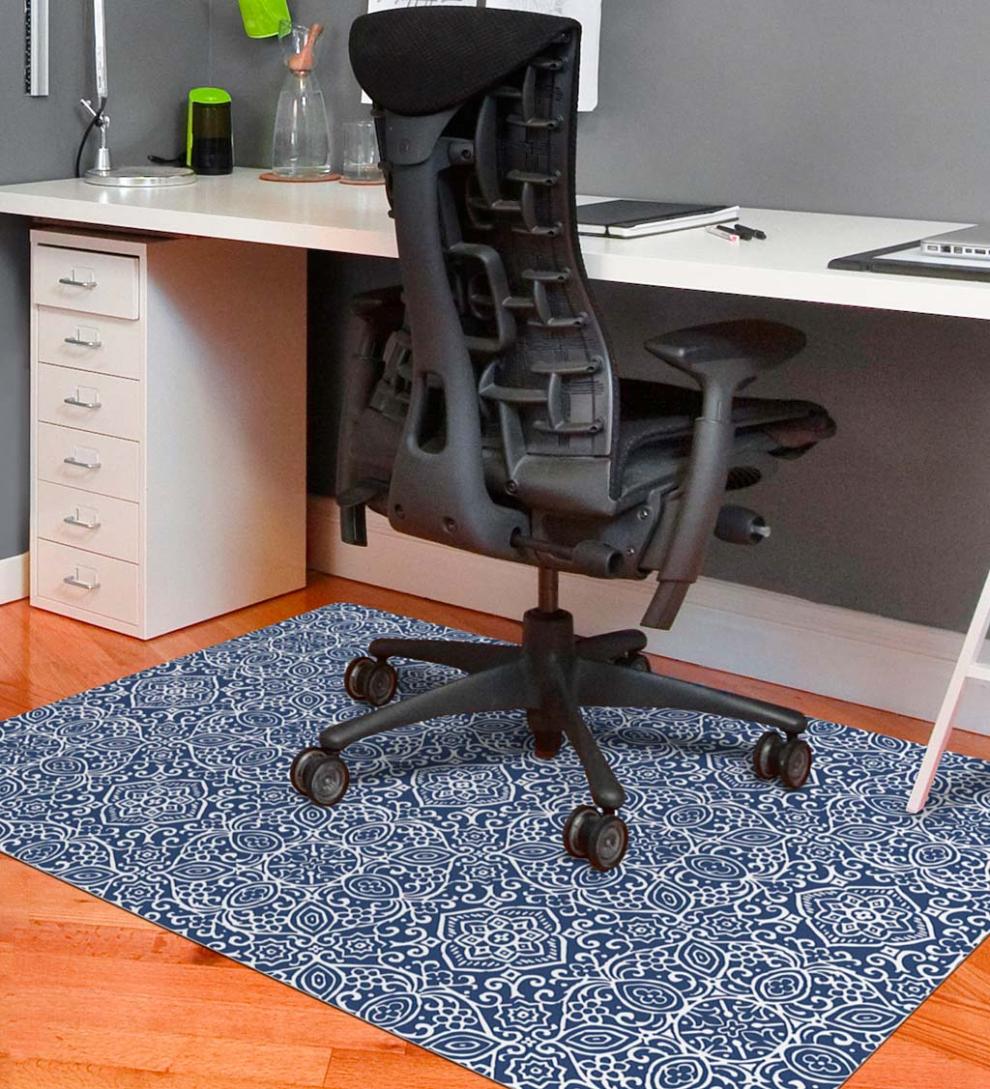Plow &amp; Hearth Area Rugs | Indoor Living Arabesque Desk Chair Mat - Chocolate