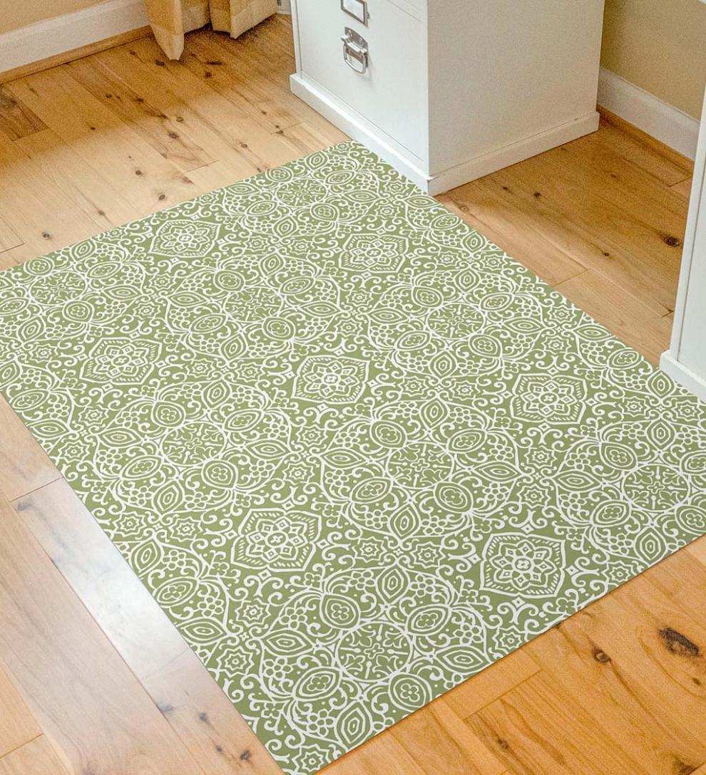 Plow &amp; Hearth Area Rugs | Indoor Living Arabesque Desk Chair Mat - Chocolate