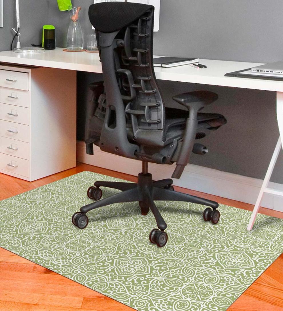 Plow &amp; Hearth Area Rugs | Indoor Living Arabesque Desk Chair Mat - Chocolate