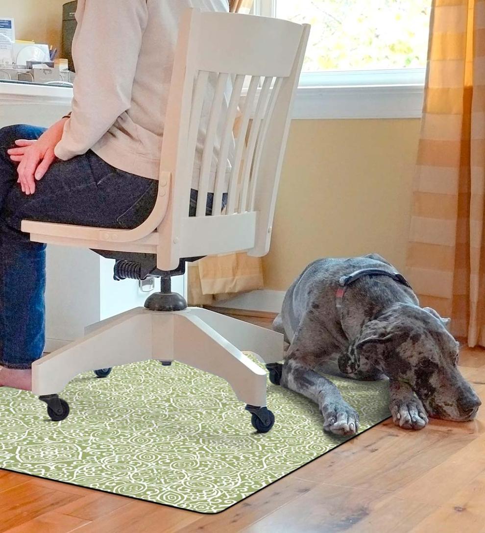 Plow &amp; Hearth Area Rugs | Indoor Living Arabesque Desk Chair Mat - Chocolate
