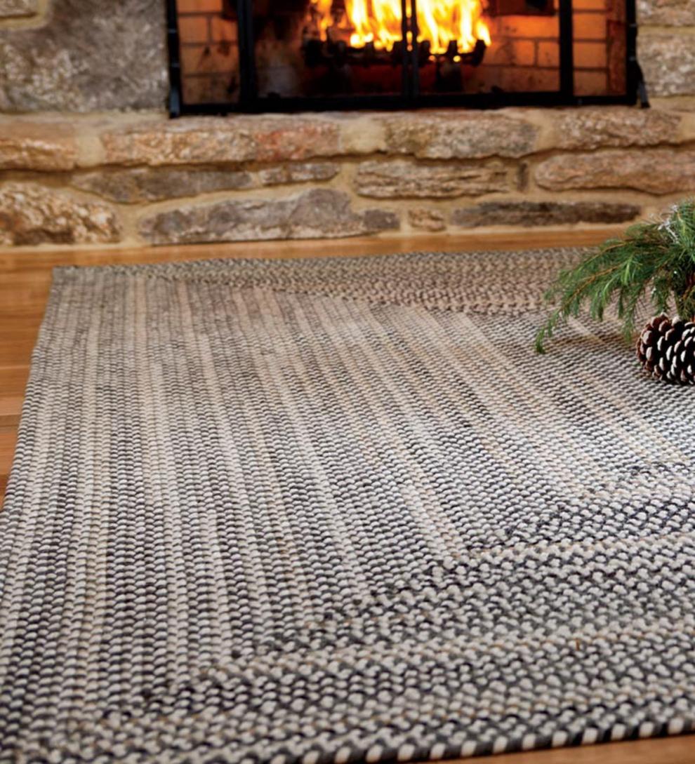 Plow &amp; Hearth Area Rugs | Indoor Living Bear Creek Rectangular Braided Wool Blend Rug