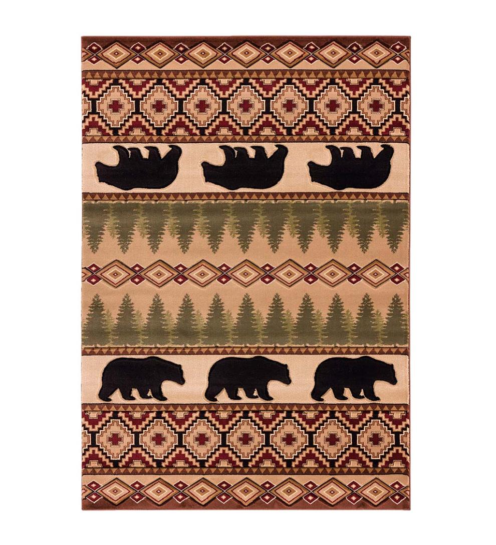 Plow &amp; Hearth Area Rugs | Indoor Living Black Bear Lodge Rug