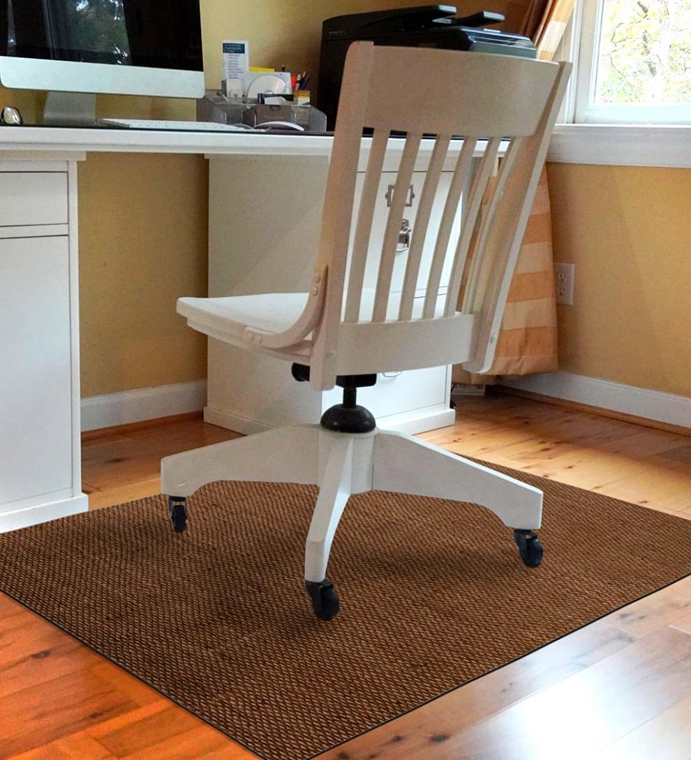 Plow &amp; Hearth Area Rugs | Indoor Living Burbury Weave Desk Chair Mat - Chocolate