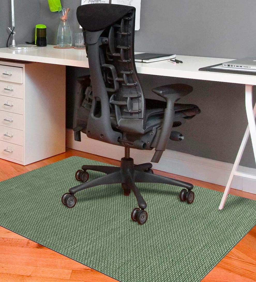 Plow &amp; Hearth Area Rugs | Indoor Living Burbury Weave Desk Chair Mat - Chocolate