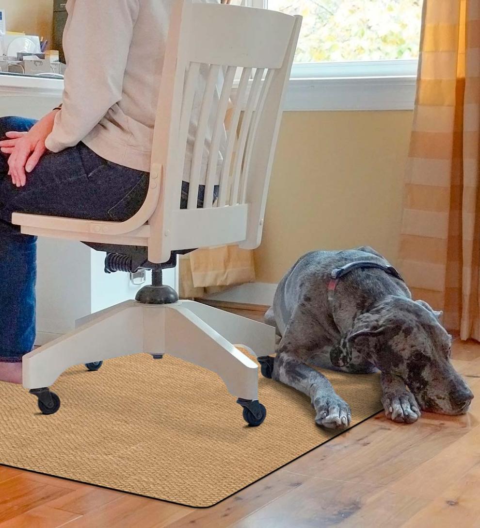 Plow &amp; Hearth Area Rugs | Indoor Living Burbury Weave Desk Chair Mat - Chocolate
