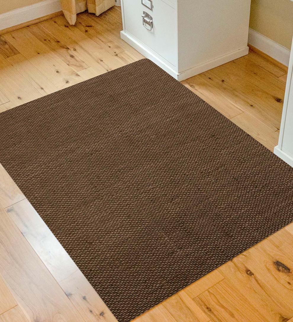 Plow &amp; Hearth Area Rugs | Indoor Living Burbury Weave Desk Chair Mat - Chocolate