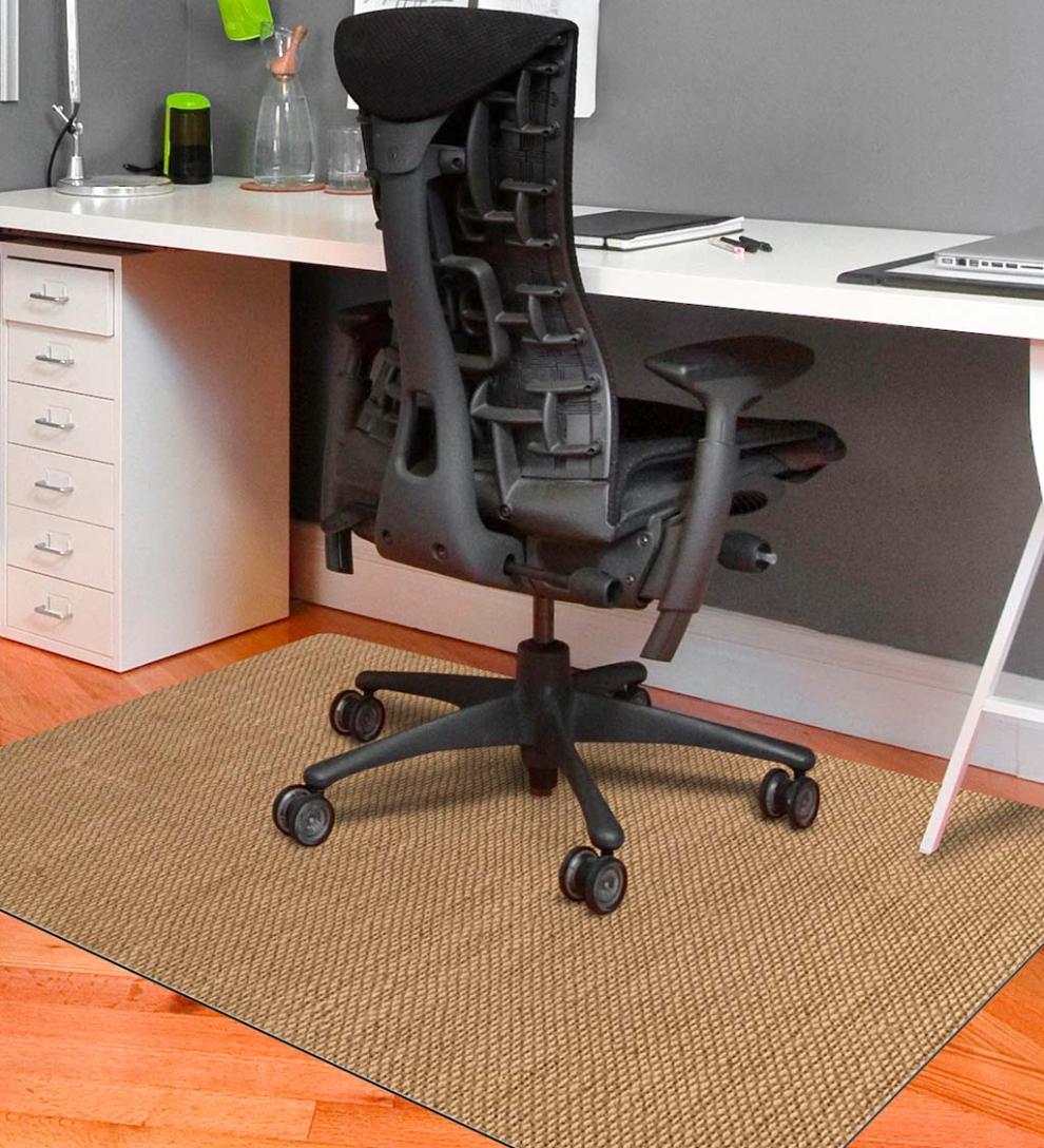 Plow &amp; Hearth Area Rugs | Indoor Living Burbury Weave Desk Chair Mat - Chocolate