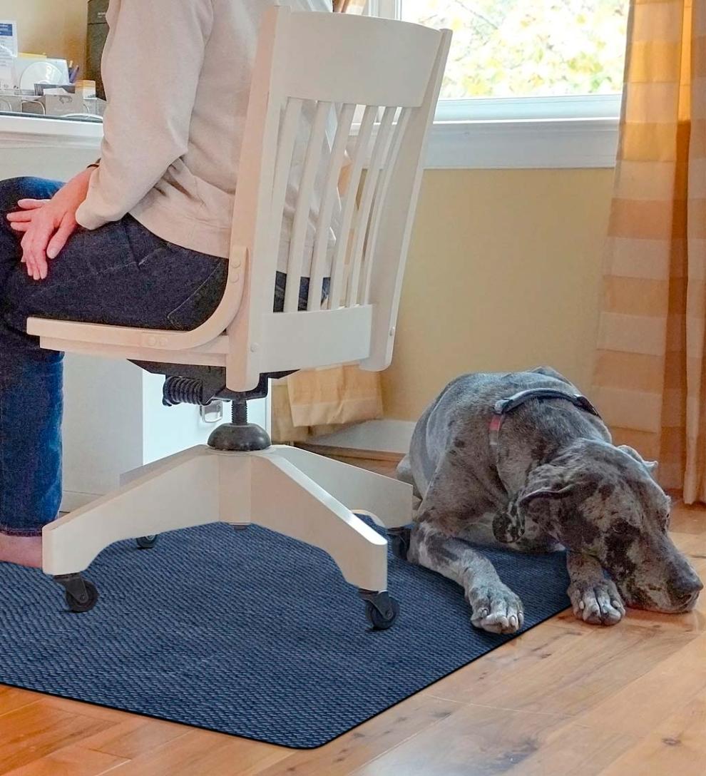 Plow &amp; Hearth Area Rugs | Indoor Living Burbury Weave Desk Chair Mat - Chocolate