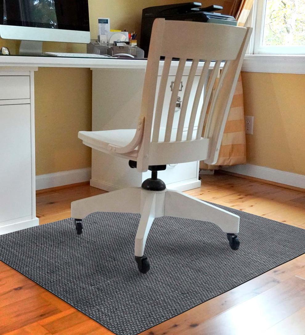 Plow &amp; Hearth Area Rugs | Indoor Living Burbury Weave Desk Chair Mat - Chocolate