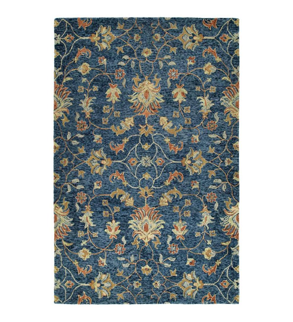 Plow &amp; Hearth Area Rugs | Indoor Living Carmona Denim Wool Rug
