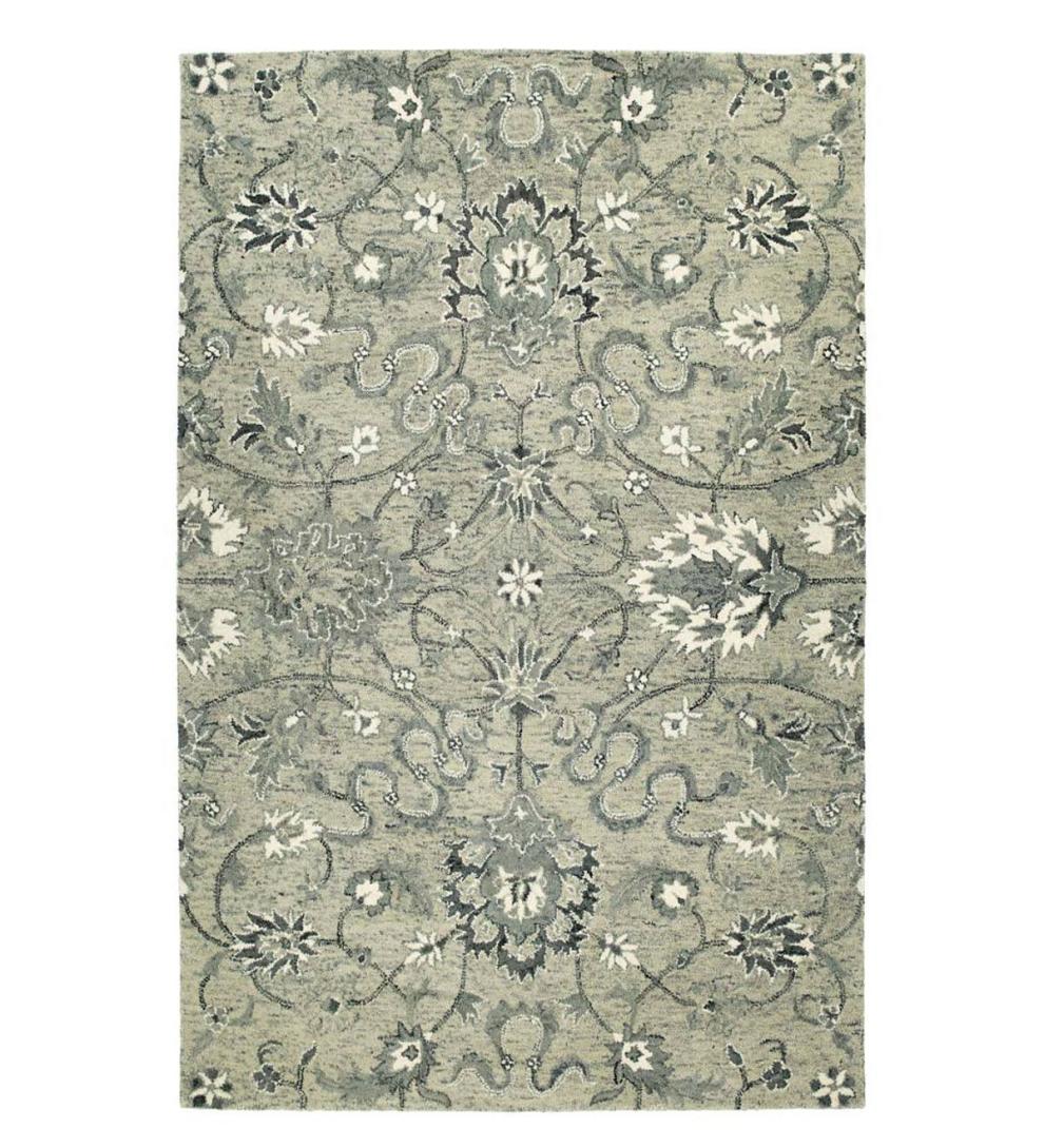 Plow &amp; Hearth Area Rugs | Indoor Living Carmona Gray Wool Rug
