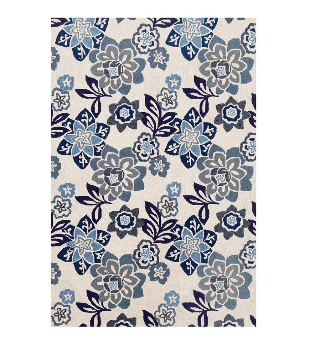 Plow &amp; Hearth Area Rugs | Indoor Living China Blue Floral Accent Rug