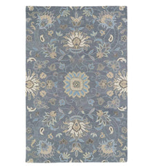 Plow &amp; Hearth Area Rugs | Indoor Living Graphite Meadow Floral Vine Wool Rugs