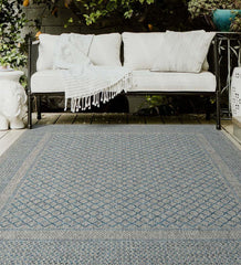 Plow &amp; Hearth Area Rugs | Indoor Living Indoor/Outdoor Bluefield Border Polypropylene Rug