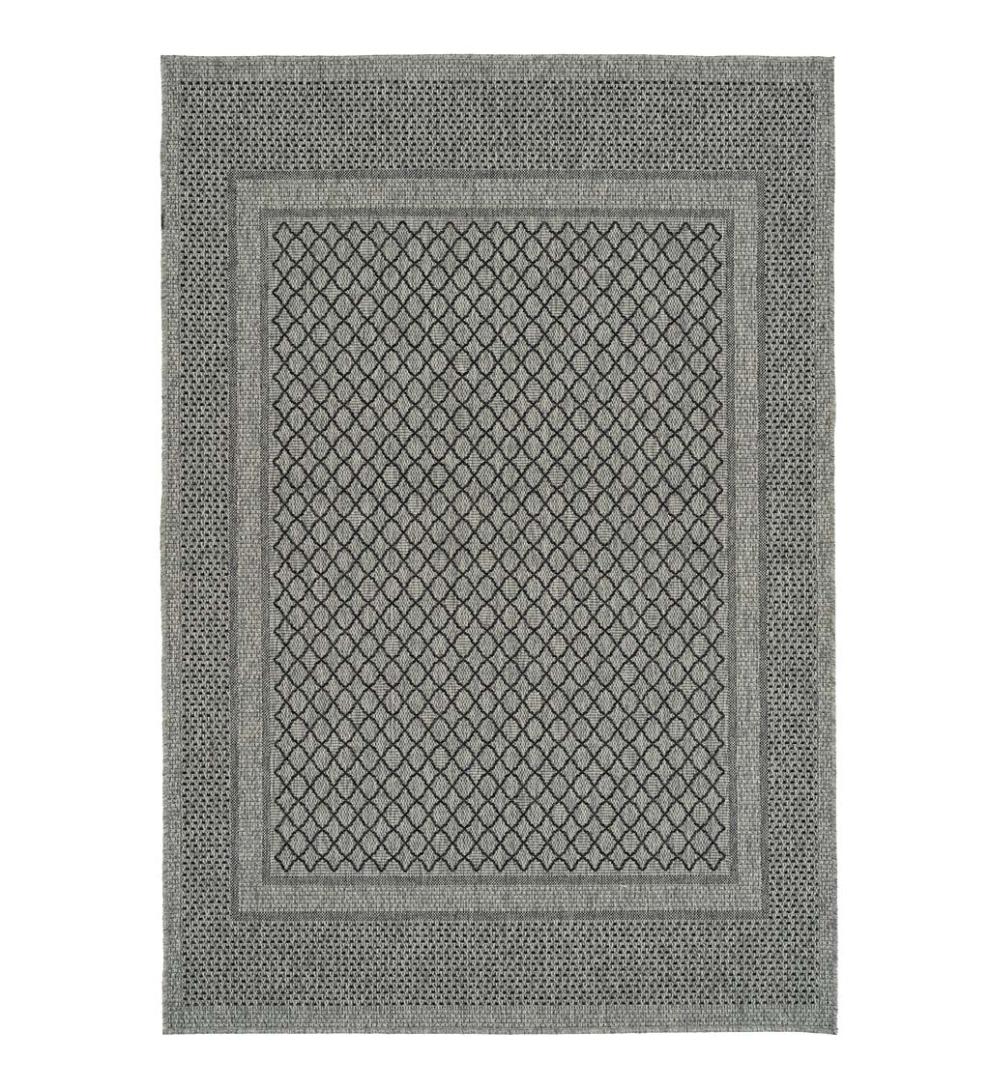 Plow &amp; Hearth Area Rugs | Indoor Living Indoor/Outdoor Bluefield Border Polypropylene Rug