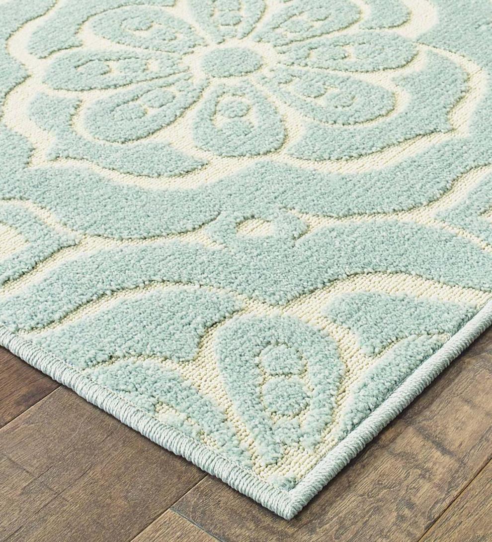 Plow &amp; Hearth Area Rugs | Indoor Living Indoor/Outdoor Clearwater Tile Rug