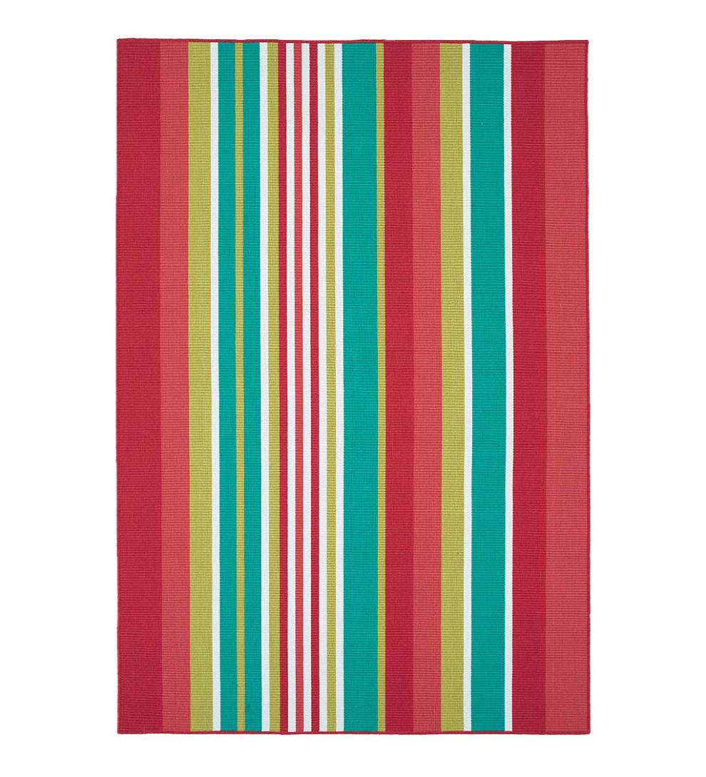Plow &amp; Hearth Area Rugs | Indoor Living Indoor/Outdoor Dorset Stripe Textured Polyester Rug