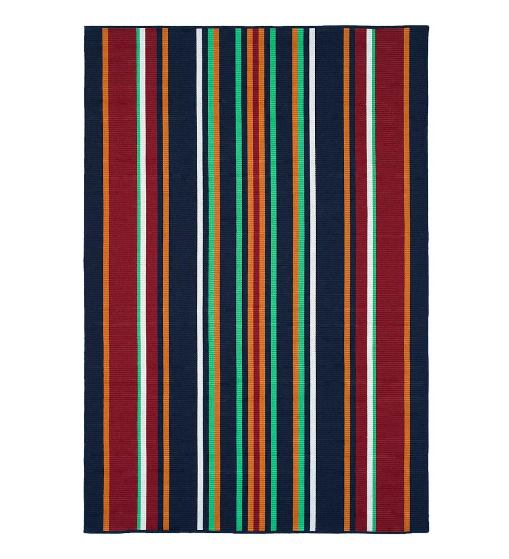 Plow &amp; Hearth Area Rugs | Indoor Living Indoor/Outdoor Dorset Stripe Textured Polyester Rug