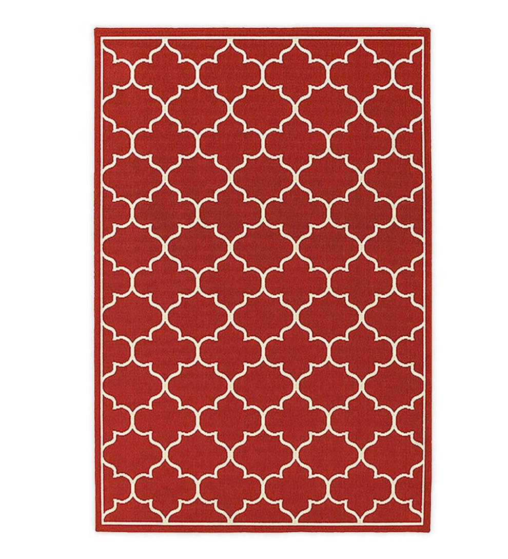 Plow &amp; Hearth Area Rugs | Indoor Living Indoor/Outdoor Lexington Quatrefoil Rug