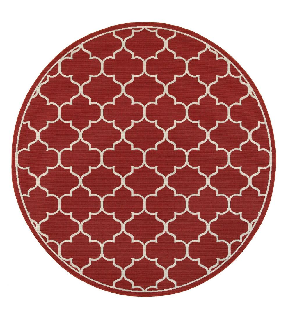 Plow &amp; Hearth Area Rugs | Indoor Living Indoor/Outdoor Lexington Quatrefoil Rug