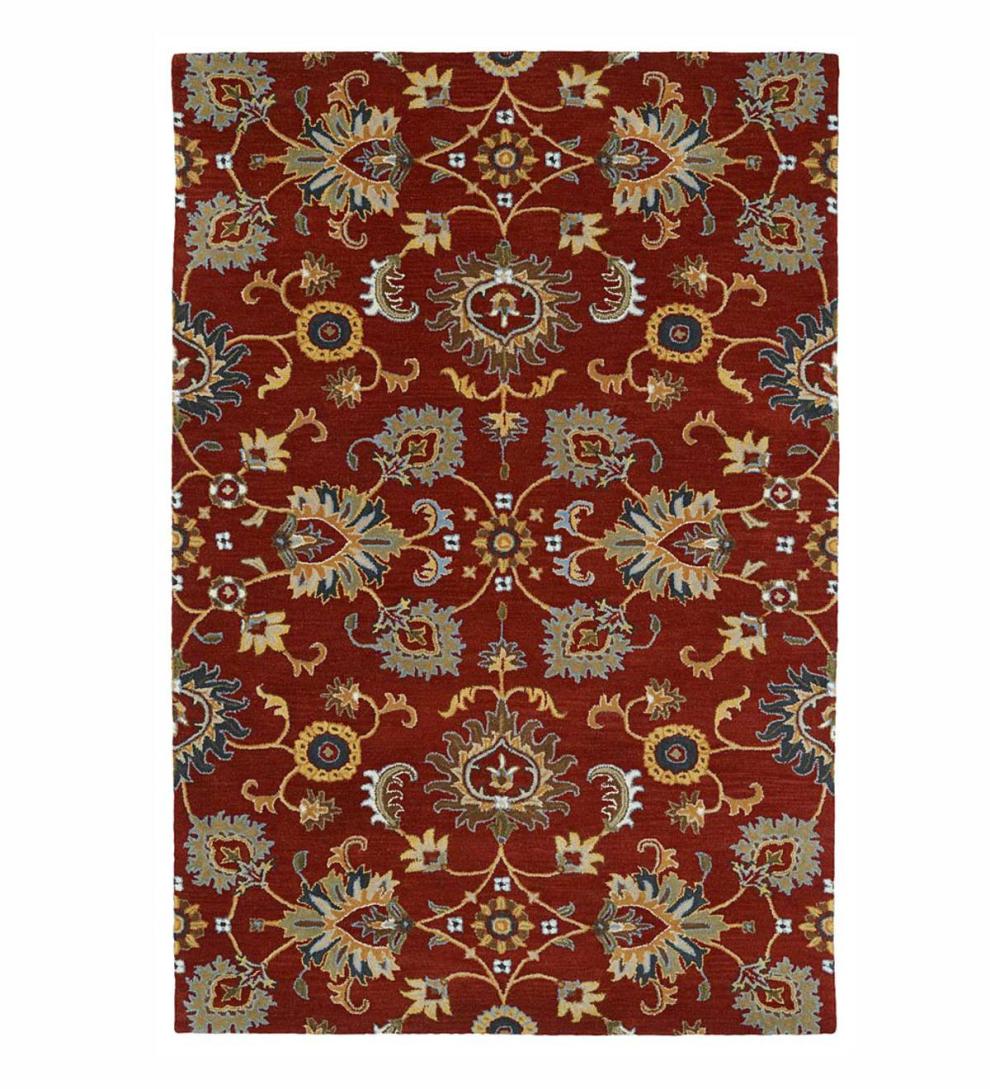 Plow &amp; Hearth Area Rugs | Indoor Living Lauren Floral Wool Area Rug