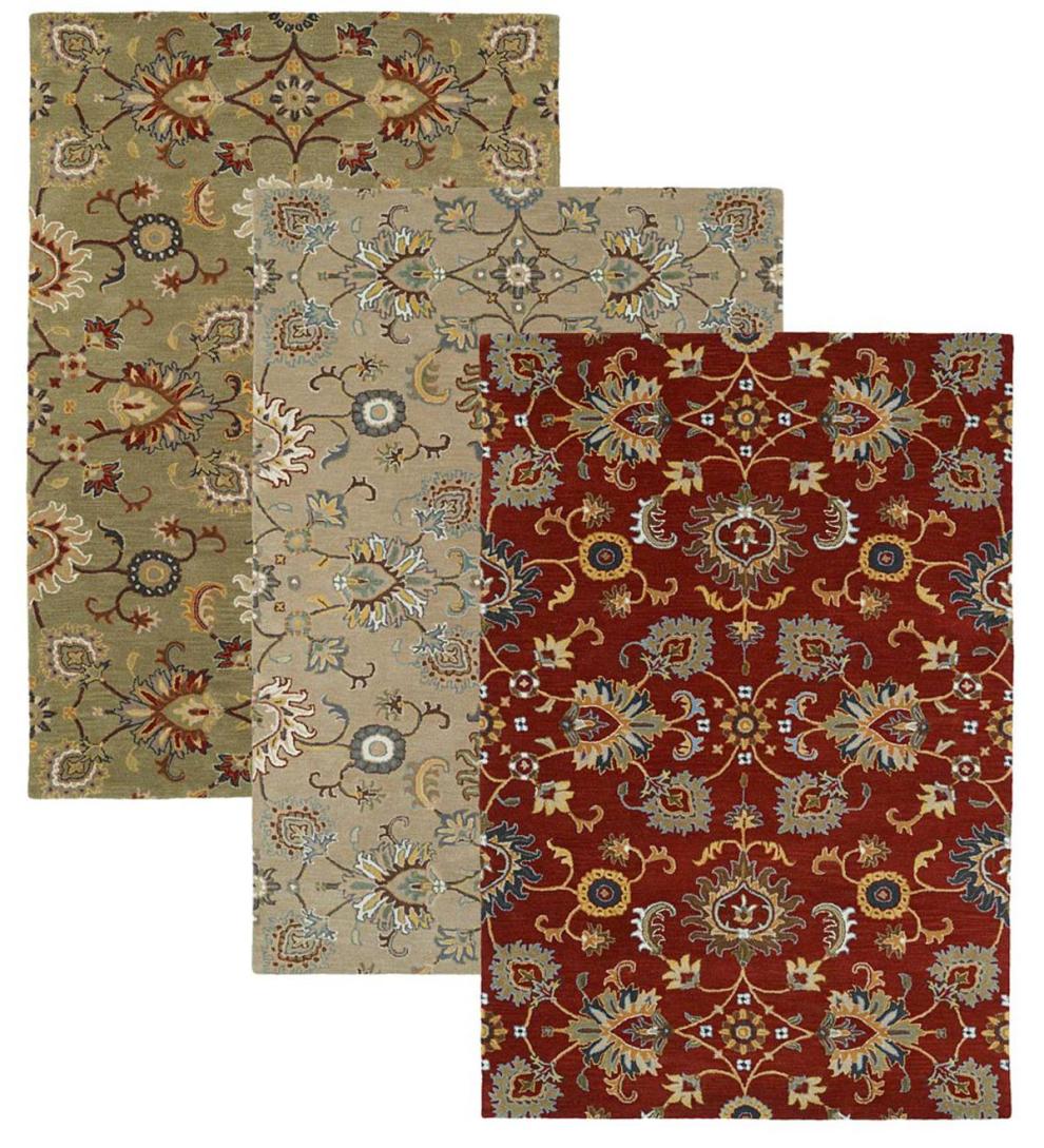 Plow &amp; Hearth Area Rugs | Indoor Living Lauren Floral Wool Area Rug