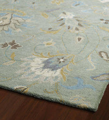 Plow &amp; Hearth Area Rugs | Indoor Living Mint Meadow Floral Vine Wool Rugs