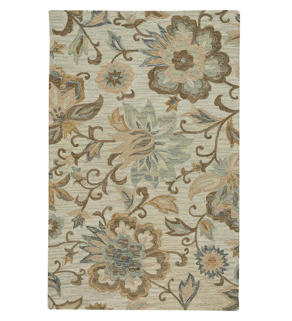Plow &amp; Hearth Area Rugs | Indoor Living Parkside Wool Floral Rug
