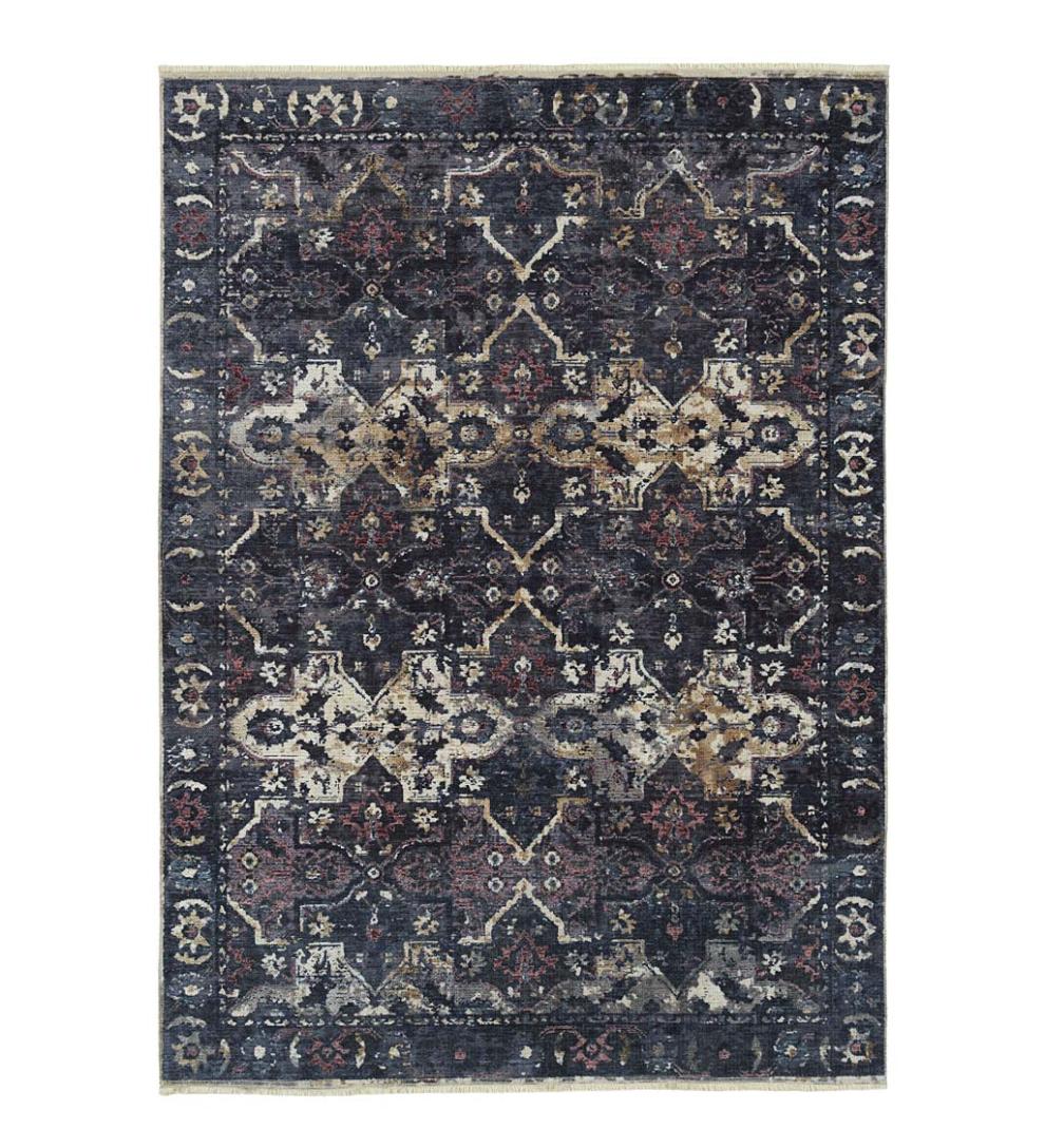 Plow &amp; Hearth Area Rugs | Indoor Living Riverside Midnight Easy-Care Polyester Area Rug