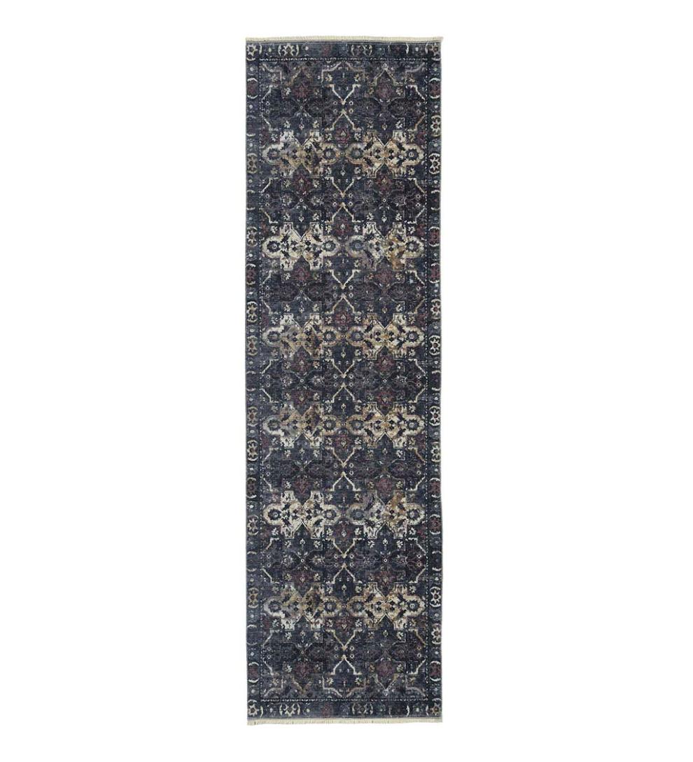 Plow &amp; Hearth Area Rugs | Indoor Living Riverside Midnight Easy-Care Polyester Area Rug