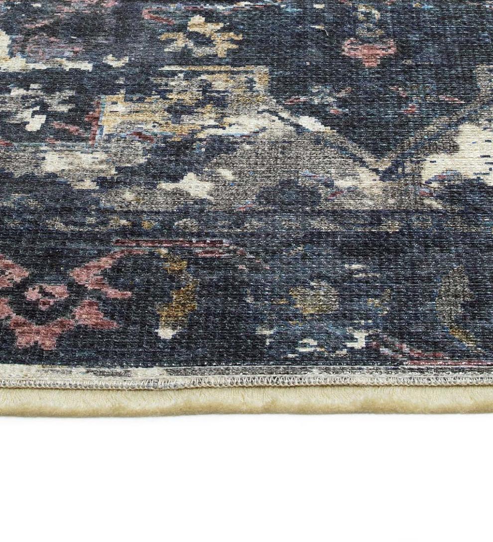 Plow &amp; Hearth Area Rugs | Indoor Living Riverside Midnight Easy-Care Polyester Area Rug