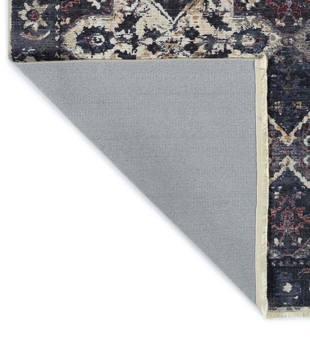 Plow &amp; Hearth Area Rugs | Indoor Living Riverside Midnight Easy-Care Polyester Area Rug