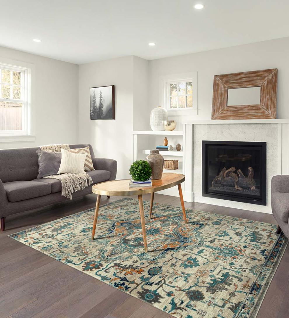 Plow &amp; Hearth Area Rugs | Indoor Living Springfield Panel Polyester Area Rug