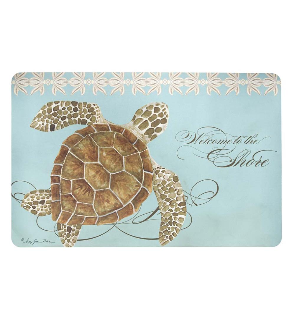 Plow &amp; Hearth Bath Accessories | Indoor Living Nautical Floor Mat - Octopus